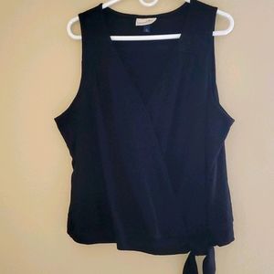 Women's faux wrap tank with bottom side tie